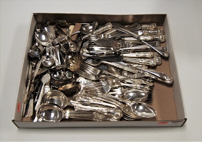 Lot 227 - A box of miscellaneous loose flatware, mainly...
