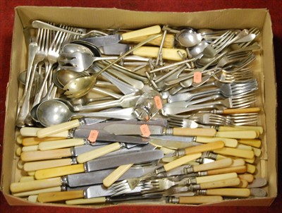 Lot 234 - A box of miscellaneous loose silver plated...