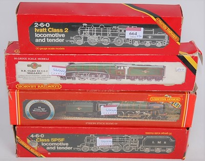 Lot 664 - 4 Hornby steam engines and tenders R033, R060,...