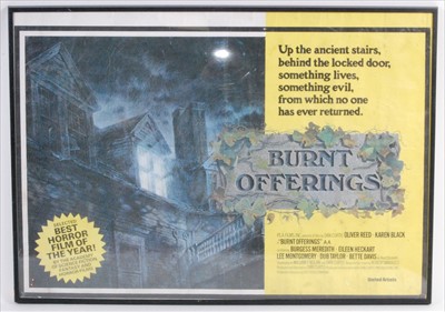 Lot 551 - A UK one sheet poster for the 1976 film Burnt Offerings