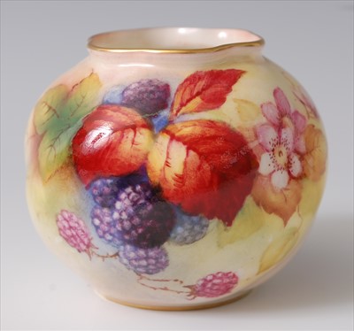 Lot 1092 - A Royal Worcester porcelain squat vase,...