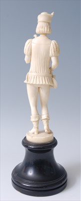 Lot 1292 - A 19th century carved ivory figure possibly of...