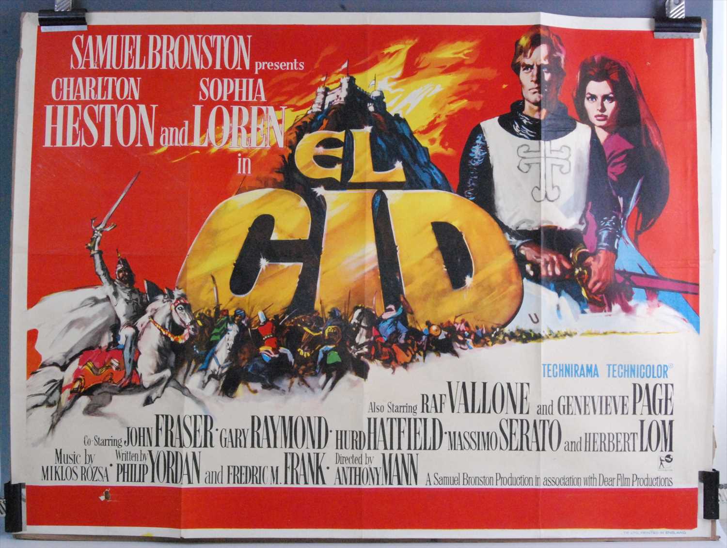 Lot 542 - El Cid, 1961 UK quad poster