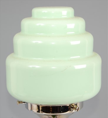 Lot 195 - An Art Deco chrome and ebonised table lamp,...