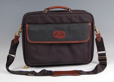 Lot 170 - A Mulberry laptop bag, of plain black canvas...