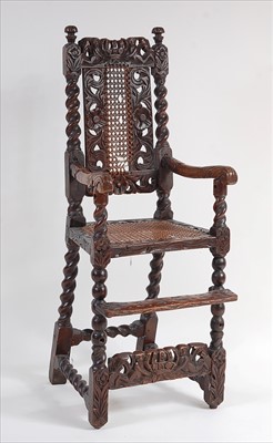 Lot 1465 - A late 17th century carved walnut childs...