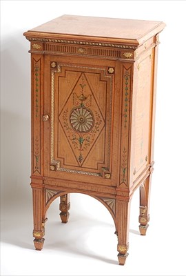 Lot 1480 - A late Victorian satinwood pot cupboard by...