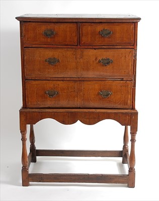 Lot 1513 - An early 18th century walnut and inlaid...