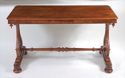 Lot 1484 - A Victorian figured walnut centre table, the...