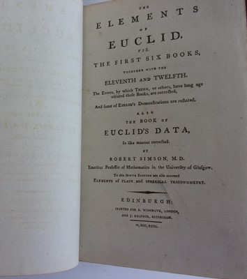 Lot 206 - SIMSON, Robert. Elements of Euclid viz, the...