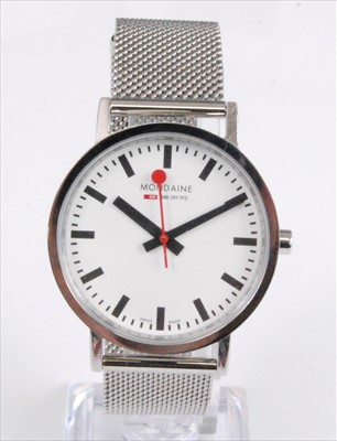 Lot 2079 - A Gents stainless steel Mondaine Classic...