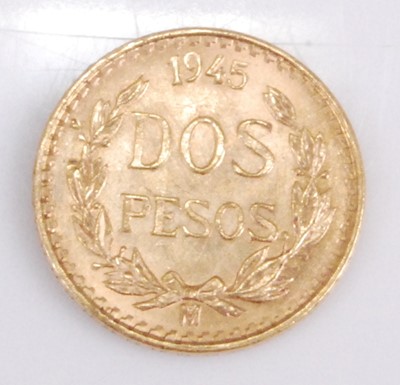 Lot 453 - Mexico, 1945 gold Dos Pesos