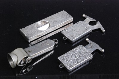 Lot 317 - A late Victorian silver pocket cigar cutter of...