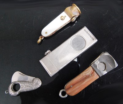 Lot 320 - A modern silver guillotine pocket cigar cutter...