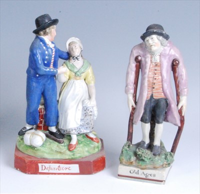 Lot 1110 - A 19th century Staffordshire pearlware figure...