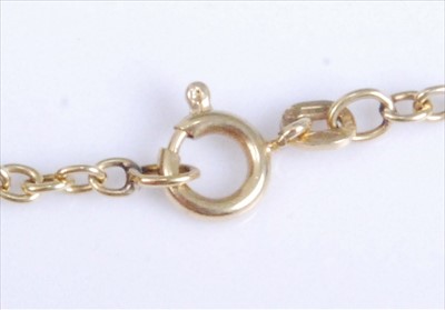 Lot 1215 - An 18ct yellow gold fancylink necklet,...