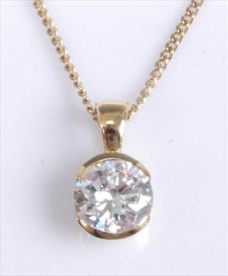 Lot 1216 - An 18ct yellow gold diamond single stone...