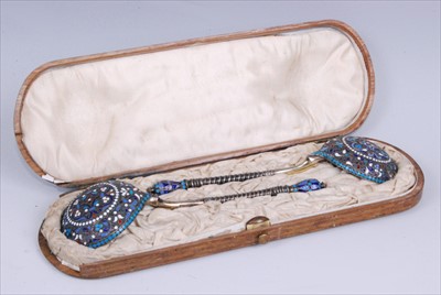 Lot 1150 - A cased pair of late 19th century Russian...