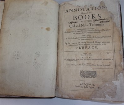 Lot 1029 - DOWNAME, J. Annotations Upon All Books of the...