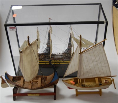 Lot 27 - A scratch-built painted wooden model of a...