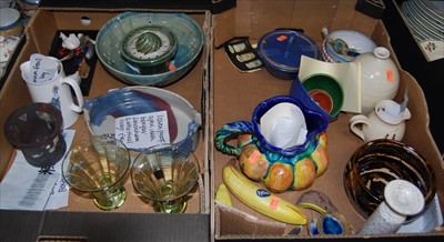 Lot 39 - Two boxes of modern ceramics and glass, to...