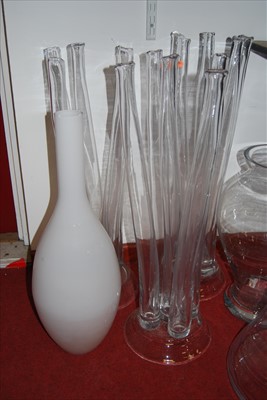 Lot 49 - A set of three large contemporary clear glass...