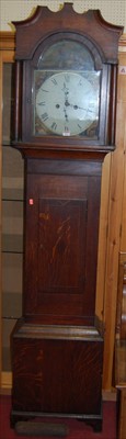 Lot 1091 - A circa 1800 provincial oak long case clock,...