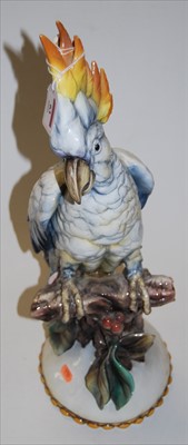 Lot 63 - A large Capo di Monte figure of a cockatoo...