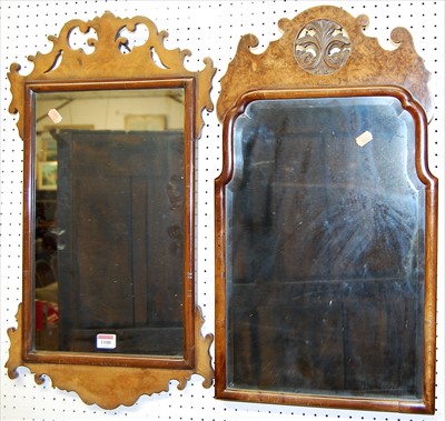 Lot 1100 - Two early Georgian style walnut and figured...