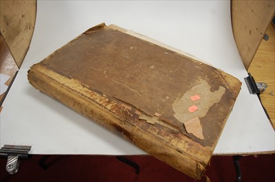 Lot 73 - A large 19th century leather bound scrap album...