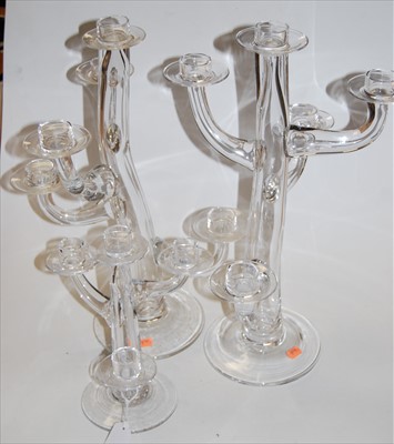 Lot 93 - A pair of contemporary Cleyberg clear glass...