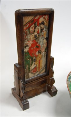 Lot 94 - An early 20th century Chinese table screen,...