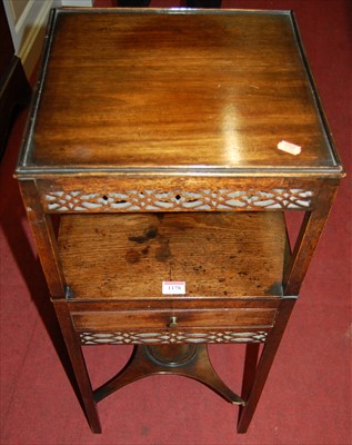 Lot 1178 - A 19th century mahogany square two-tier wash...