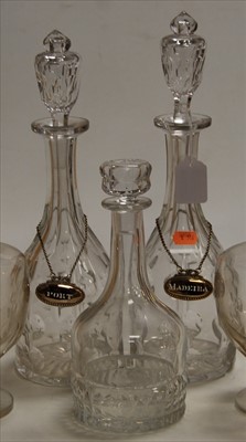 Lot 103 - An Orrifors cut glass decanter and stopper, of...