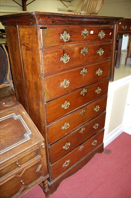 Lot 1185 - An unusual antique oak freestanding chest of...