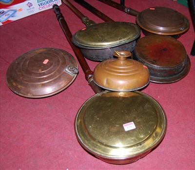 Lot 134 - A 19th century brass warming pan, having...