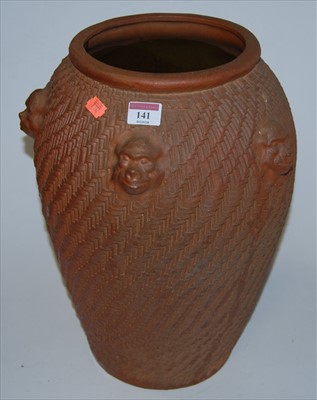 Lot 141 - A large earthenware vase, of baluster form,...