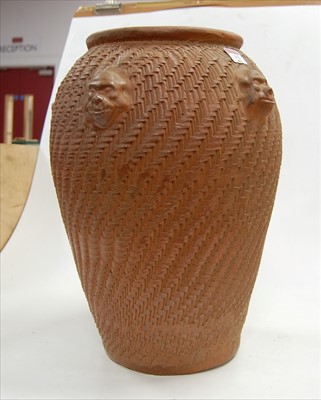 Lot 141 - A large earthenware vase, of baluster form,...