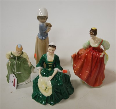 Lot 151 - Three Royal Doulton figurines, comprising Fair...