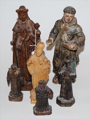 Lot 159 - A 19th century carved softwood and polychrome...