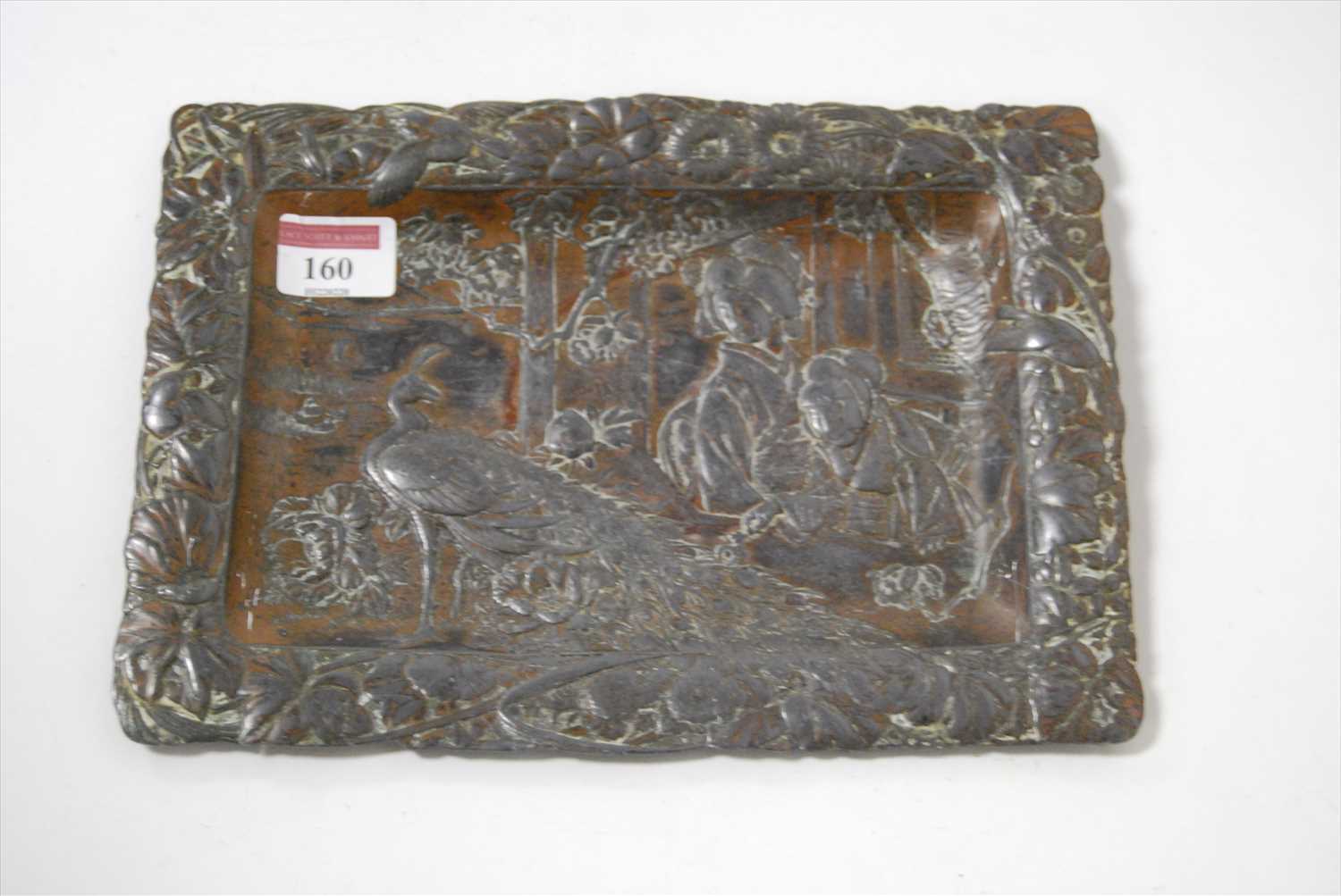 Lot 160 - A Japanese Meiji period copper tray of...