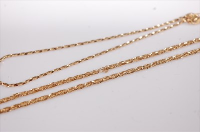 Lot 364 - A 9ct gold rope twist necklace, together with...