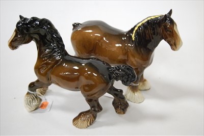 Lot 173 - A Beswick figure of a shire-horse, brown gloss...