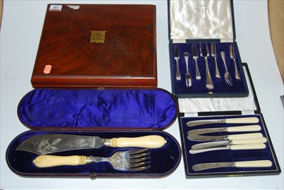 Lot 188 - A pair of Victorian silver plated fish servers,...