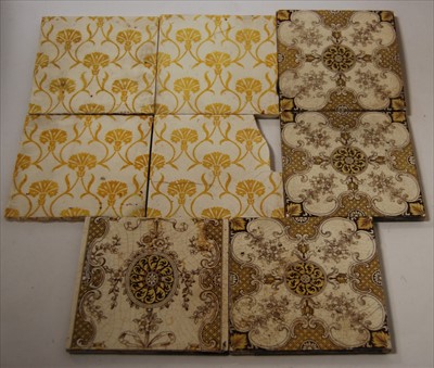Lot 189 - A collection of Victorian ceramic tiles, to...