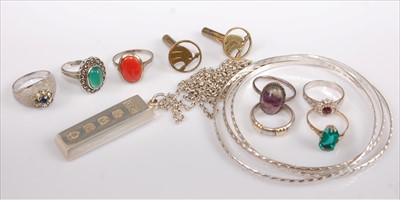 Lot 387 - Assorted principally silver costume jewellery...