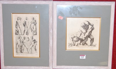 Lot 1048 - After Heemflerk? - etching, 22 x 12.5cm; and...