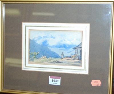 Lot 1049 - 19th century school - Landscape scene,...