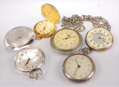 Lot 396 - Assorted gents nickel cased pocket watches to...