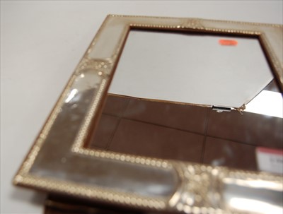 Lot 198 - A large modern white metal clad easel mirror,...